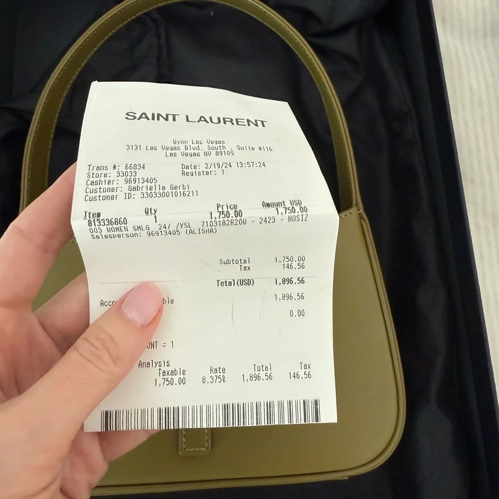 PERFECT condition mini YSL shoulder bag in Olive.